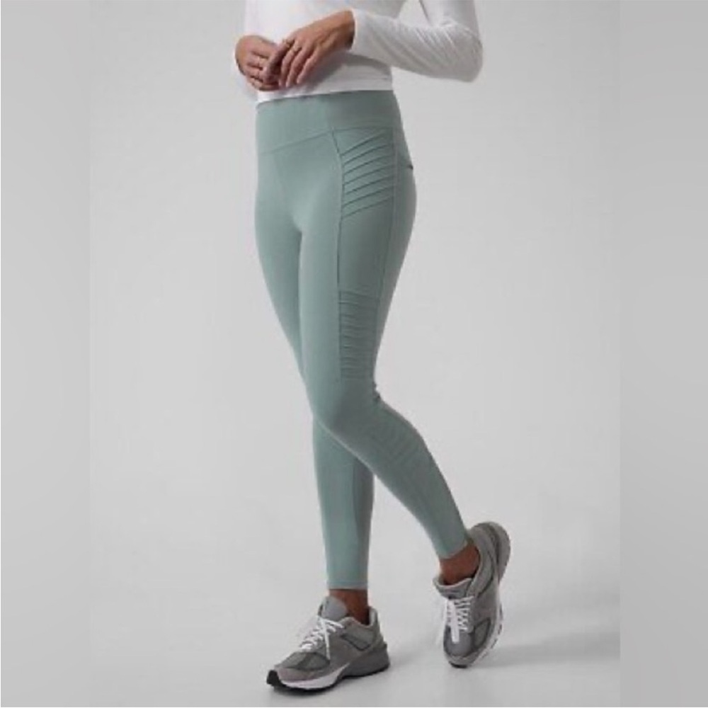 Athleta Women’s Grey/Blue Delancey Moto Tight - Small